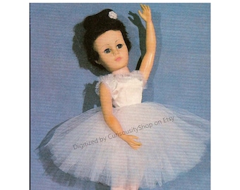 PDF 19" Ballerina Costume for Hard Plastic Dolls - Does not include shoes or hair ornament - Print at home - Regular Copy Paper