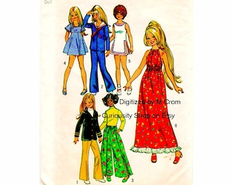 PDF 17.5" Crissy Doll Clothes, Whole wardrobe of Groovy Outfits from 1972 - Print at Home on Copy Paper #5276