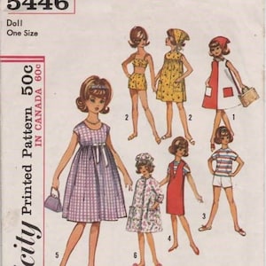 PDF 12&quot; Tammy Doll Kleidung Schnittmuster auch Sindy, Mary Poppins, andere Fashion Dolls 5446 - Download & At Home ausdrucken