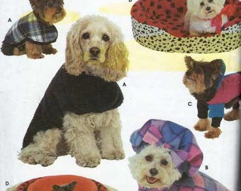 Sewing Pattern Dog Bed Covers 4 sizes, Dog Coats in Sm, Med & Lg 8928 Uncut