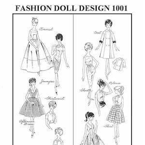 PDF Fits 11.5&quot; Barbie and Fashion Dolls, Wardrobe of Clothes  1001 - Download & Print at Home