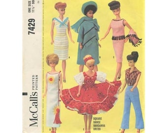 PDF de 11.5" para ropa de Barbie de 1964, ¡para coser con estilo vintage! Descarga e imprime en casa 7429