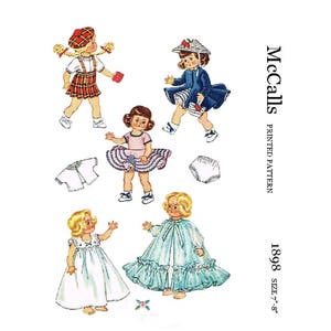 PDF 7-8&quot; Doll Clothes fits Ginny, Muffie, Pam - Print at home - Sewing Pattern 1898
