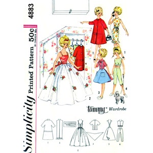 PDF passt Vintage 12&quot;Tammy Doll, Kleiderschrank und Kleidung 4883 Download und Druck zu Hause Erforderlich 8,5 in x 14 in Papier