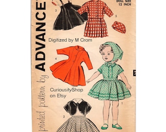 PDF 12" Shirley Temple or Similar 1950s Era Dolls 9211 - Download and Print At Home on Regular Copy Paper