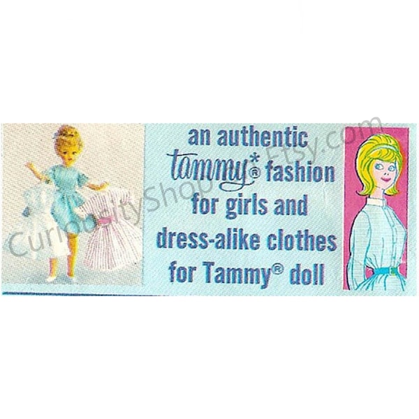 PDF 12" Tammy Dresses ONLY Vintage Sewing Pattern 5859  (NO Child's pattern)