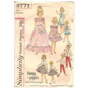 PDF Tammy 12&quot; & 9&quot; Pepper Sisters Outfits, 9&quot; Pattern Also Fits 12&quot; Blythe Type Dolls 5771 - Download and Print at Home