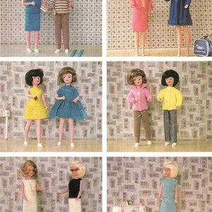 PDF 12 Sindy, Barbie & Others Knitting Booklet Teenager Doll Clothes Book With needle conversion chart UK/US image 2