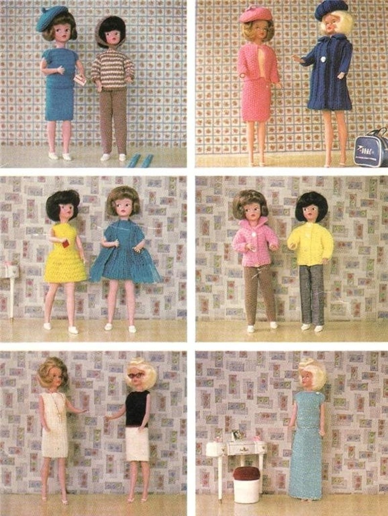 PDF 12 Sindy, Barbie & Others Knitting Booklet Teenager Doll Clothes Book With needle conversion chart UK/US image 2