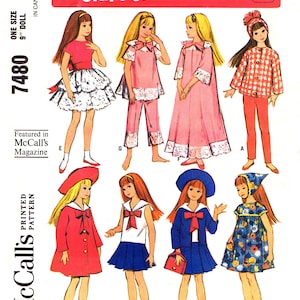 PDF 9&quot; Fits Neo Blythe, Skipper,Skinny Ginny, Pepper & Other Dolls Sewing Pattern  7480 - Download, Print at Home
