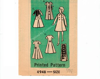 PDF Vintage 11.5" Fashion Doll Clothing Pattern Fits Barbie and similar dolls - Download and Print at Home #4948