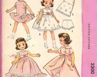 PDF 14" Pattern Vintage 1950s, fits hard plastic 14" Toni, Betsy, Mary Hoyer, Sweet Sue, 1950s Madame Alexander 2300 - Download & Print