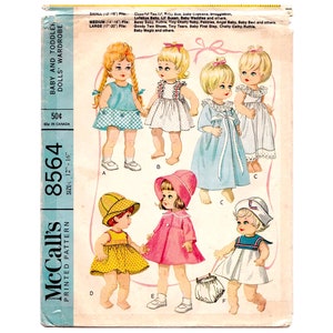 PDF 12&quot; - 16&quot; 1960s Toddler Doll Wardrobe Download & Print at Home 8564