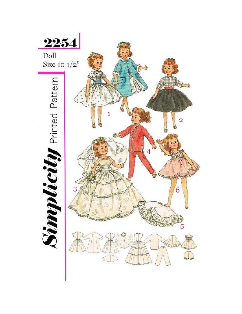 Toni Vtg 50s 10.5/" Doll Clothes WARDROBE Pattern Little Miss Revlon Cissette