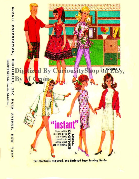 Barbie Doll Clothes Pattern Advance 9939 Vintage Barbie Clothes PDF Instant  Download 