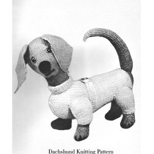 PDF Dachshund Knitting Pattern, Knit Stuffed Animal Toy Dog Vintage - Download & Print at home