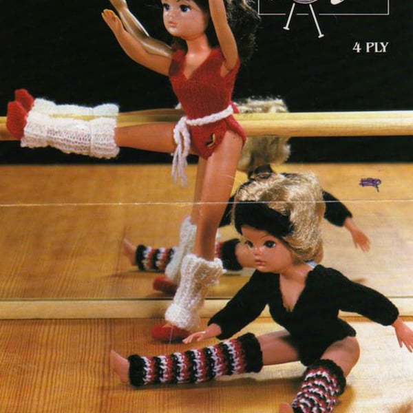 PDF Vintage Knit 12" Sindy, Tammy Other Fashion Dolls - Gym Clothes Pattern (With needle conversion chart UK/US)