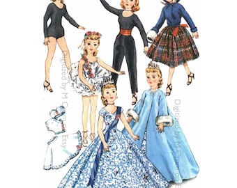 PDF Vintage 10.5" Clothes to make for High Heel Dolls Little Miss Revlon Miss Coty Jill, Jan 2255 Standard paper Download & Print at Home