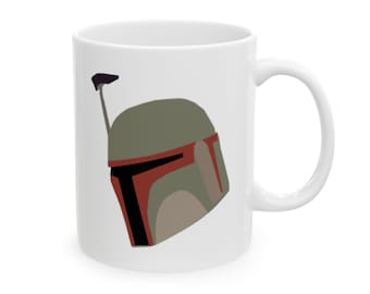 Star Wars Ceramic Mug - Boba Fett Design, Unique Coffee Cup for Fans, Gift for Star Wars Lovers, Mandalorian Mug, Collector's Item, 11oz