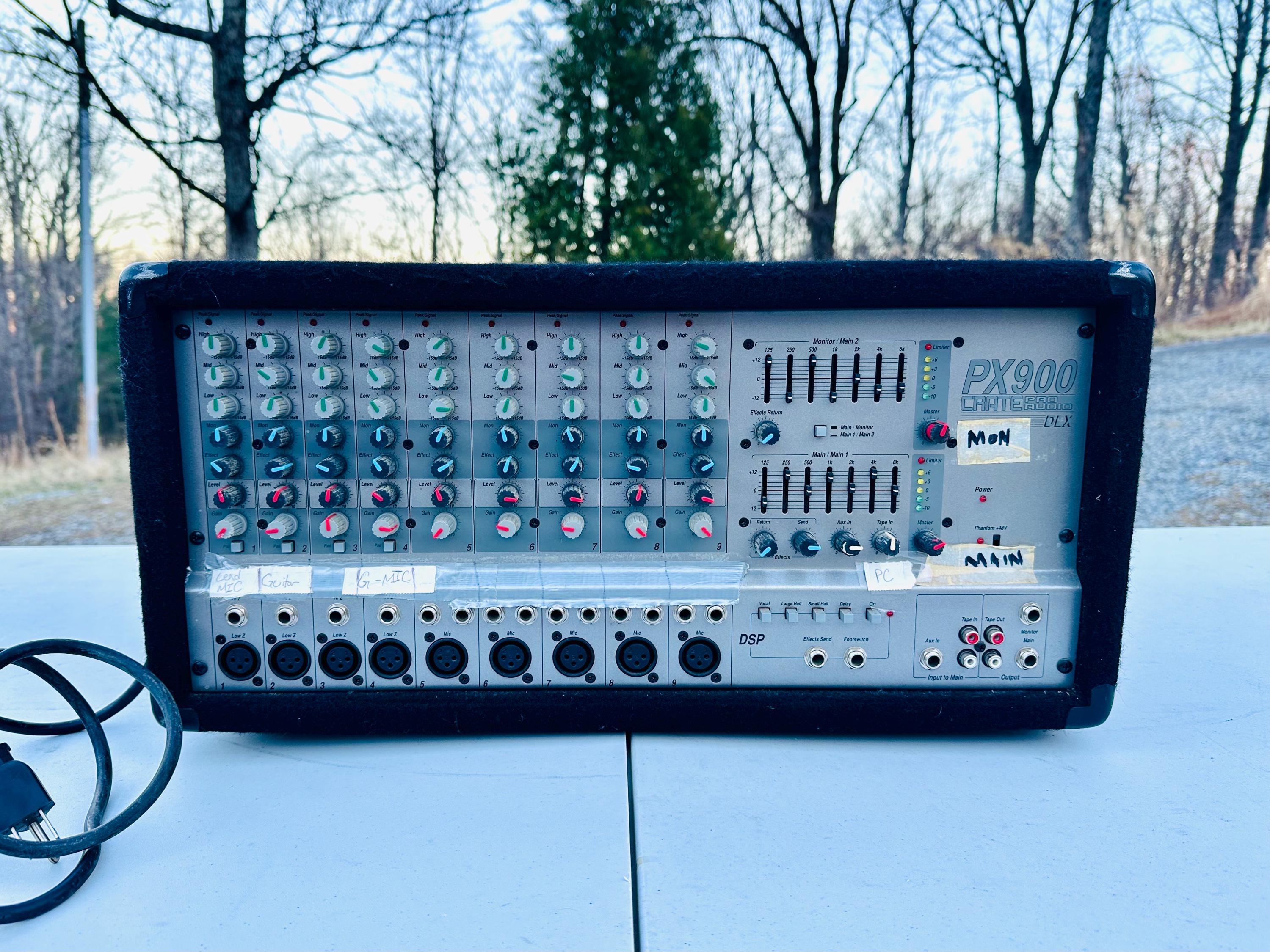 CRATE PX900 DLX Pro Audio Equipment Powered Mixer 9 Channel Dual
