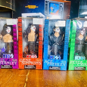 4 NEW 7.5” Vintage 2002 KISS Music Band Mcfarlane Toys Statuettes Statue Figures in box Gene Simmons Paul Stanley Ace Frehley Peter Criss