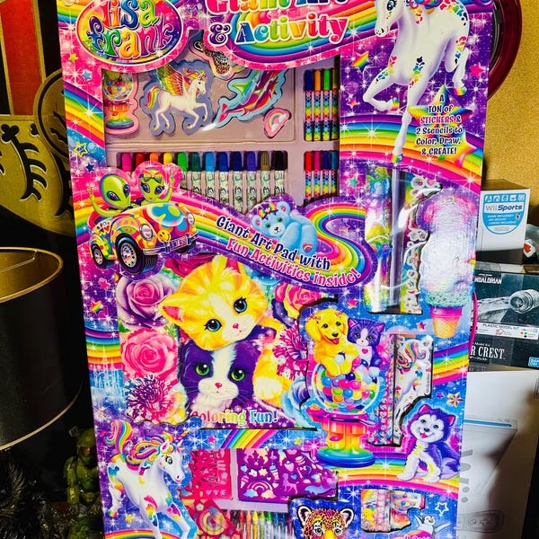 NEW Rare Massive 37”x21” 2017 LISA FRANK Giant Art & Activity Set Gift Girls 90s Christmas Gift Present Girls Retro Kids 80s