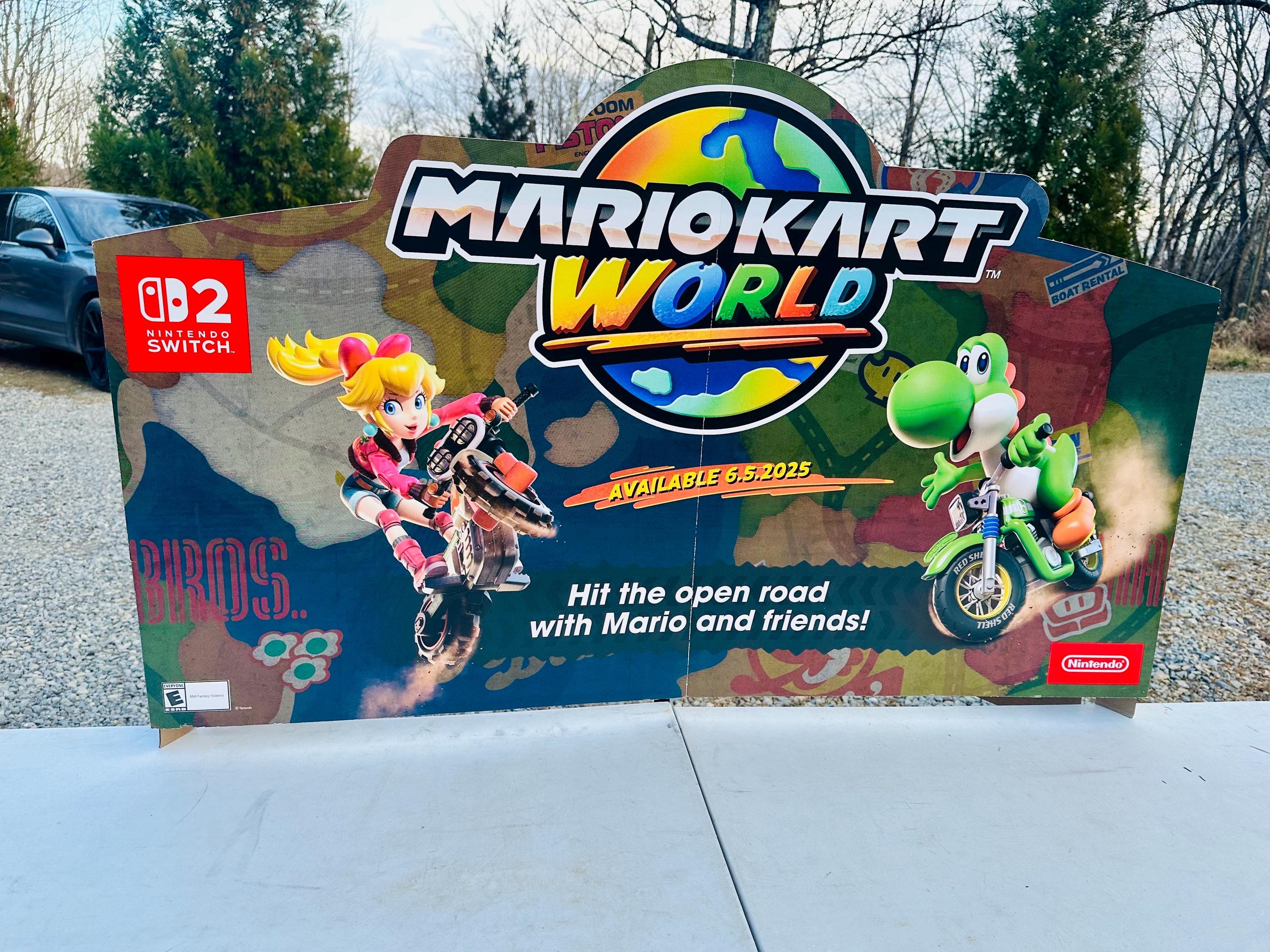 RARE NEW 48”x28” Nintendo Mario Kart World Switch 2 Store Display