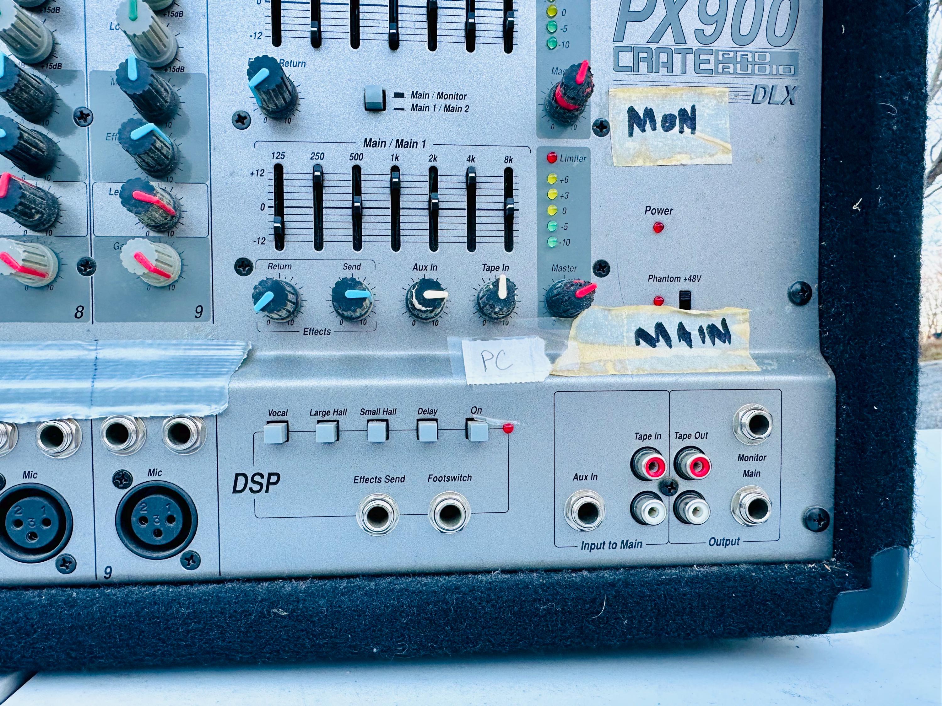 CRATE PX900 DLX Pro Audio Equipment Powered Mixer 9 Channel Dual