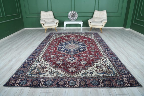 Turkish Rug,Oushak Rug 8x11,Oversize Vintage Rug, 8x11 Rug,Large Area Rug,8x11 Faded Rug, Natural Large Rug 8x11,Muted Rug,Wool Soft Rug,800