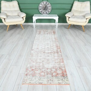 Vintage Runner Rug, Oushak Runner, Turkish Runner Rug, 2 x 9 Runner, Hand-Knotted Runner,2x9 Rug,Kitchen Rug 2x9,Hallway Rug,Wool Rug,237
