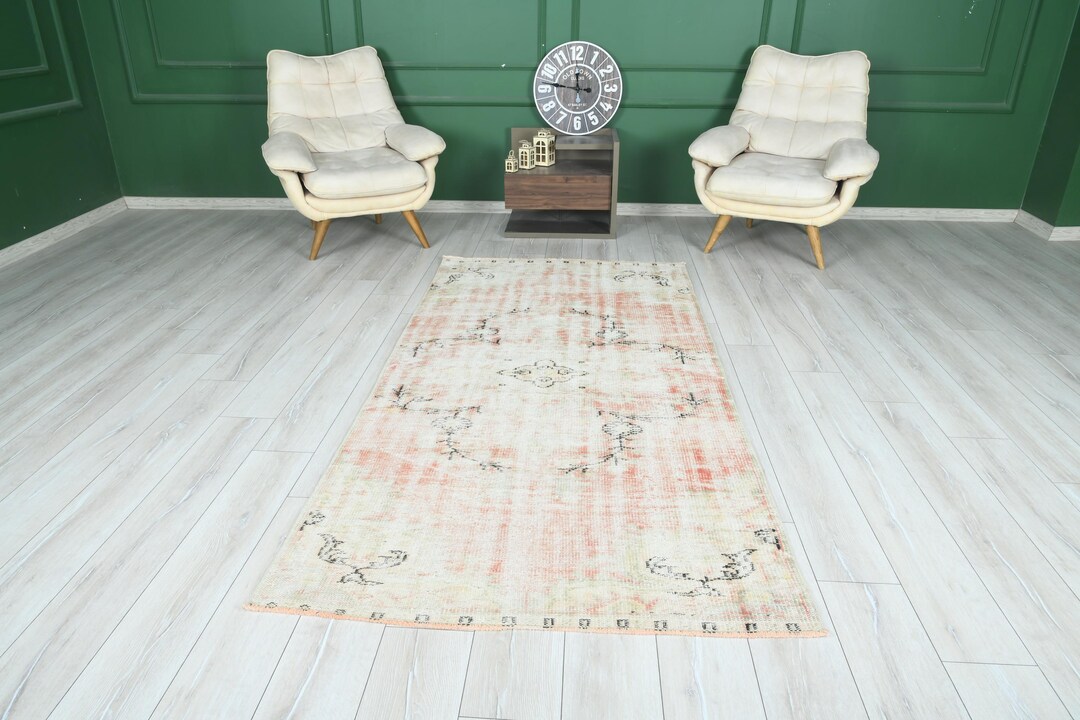 Vintage Rug,oushak Rug 4x8,antique Turkish Rug,4x8rug,hand-knotted ...