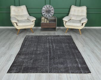 5x8 Rug, Turkish Vintage Rug, Oushak Rug, Neutral Wool Rug, Turkish Rug 5x8, Handmade Wool Rug,Vintage Area Rug,Farmhouse,Faded Rug 5x8,1008