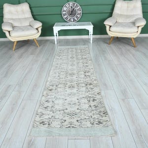 Vintage Runner Rug, Oushak Runner, Turkish Runner Rug, 2 x 9 Runner, Hand-Knotted Runner, 2x9 Rug, Kitchen Rug 2x9, Hallway Rug,Wool Rug,451