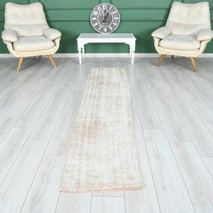 Vintage Runner Rug, Oushak Runner, Turkish Runner Rug, 2 x 9 Runner, Hand-Knotted Runner, 2x9 Rug, Kitchen Rug 2x9, Hallway Rug,Wool Rug,168