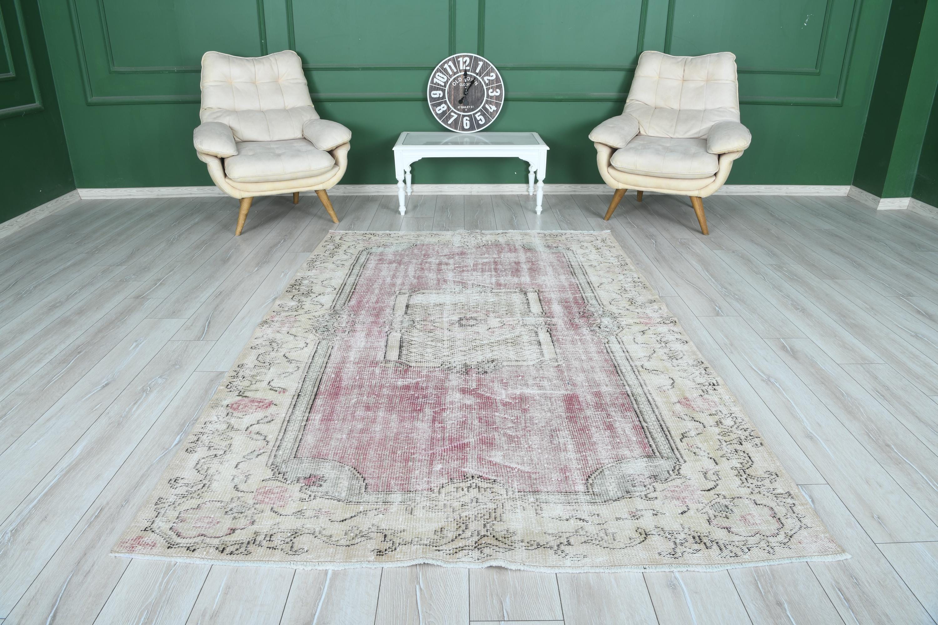 Vintage Oushak Rug 5x8,antique Turkish Rug,5x8 Rug,hand-knotted