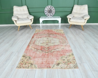 6x9 Rug, Muted Oushak Rug, Neutral Vintage Rug, 6x9 Turkish Rug