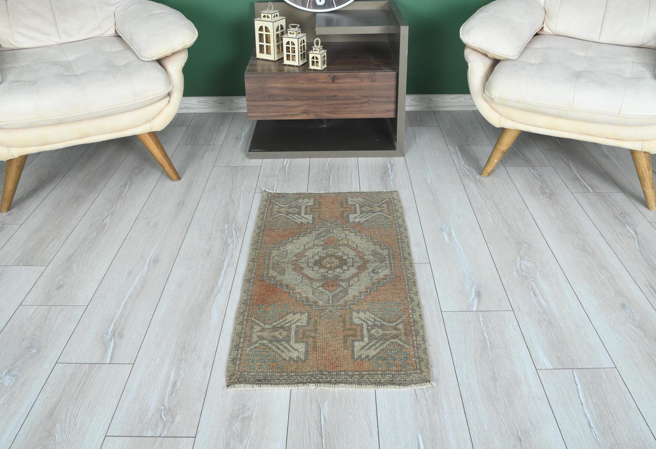 Small Vintage Rug, Oushak Rug 2x3, Turkish Mini Rug,Door Mat Rug,2 x 3 Rug,Hand-Knotted Small Rug,2x3 Faded Rug,2x3 Turkish Rug,Bath Rug,11