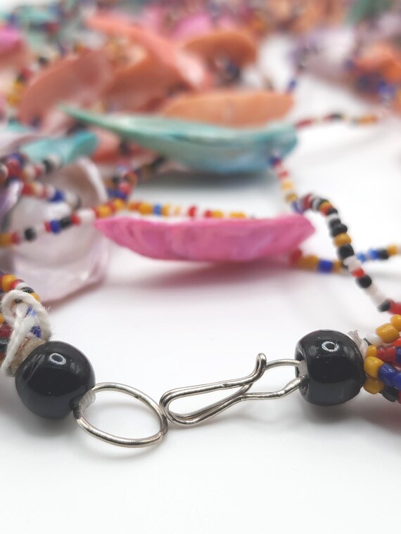 Multicolor Shell Layered Statement Necklace – Boh… - image 4