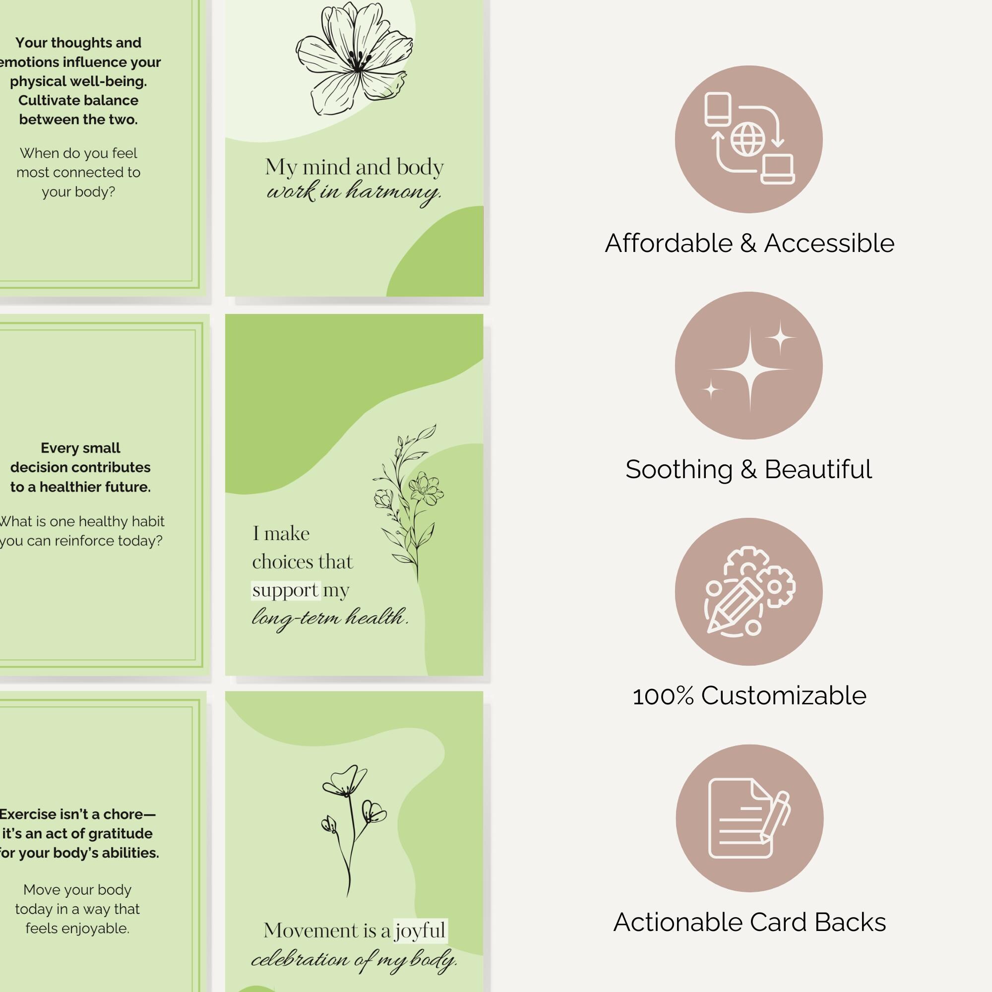 44 Health & Wellness Affirmation Cards for Friends Printable | Positive ...