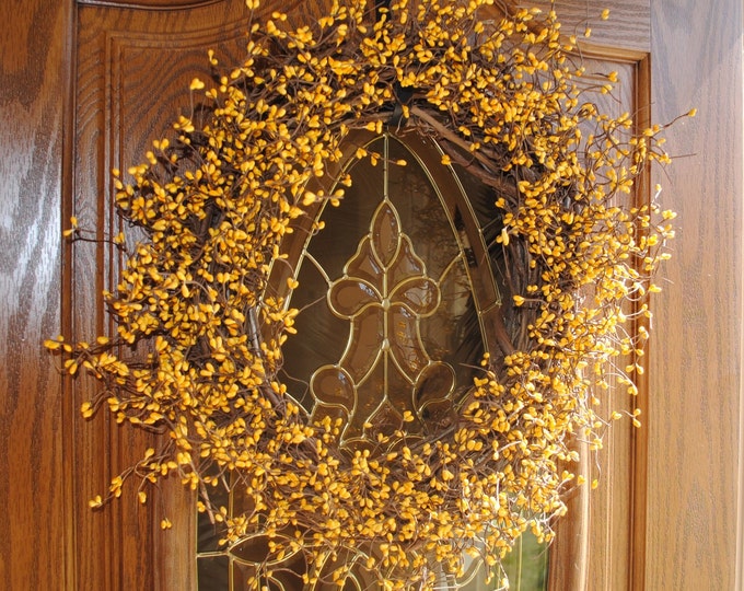 Sunny Yellow Berry Wreath Etsy