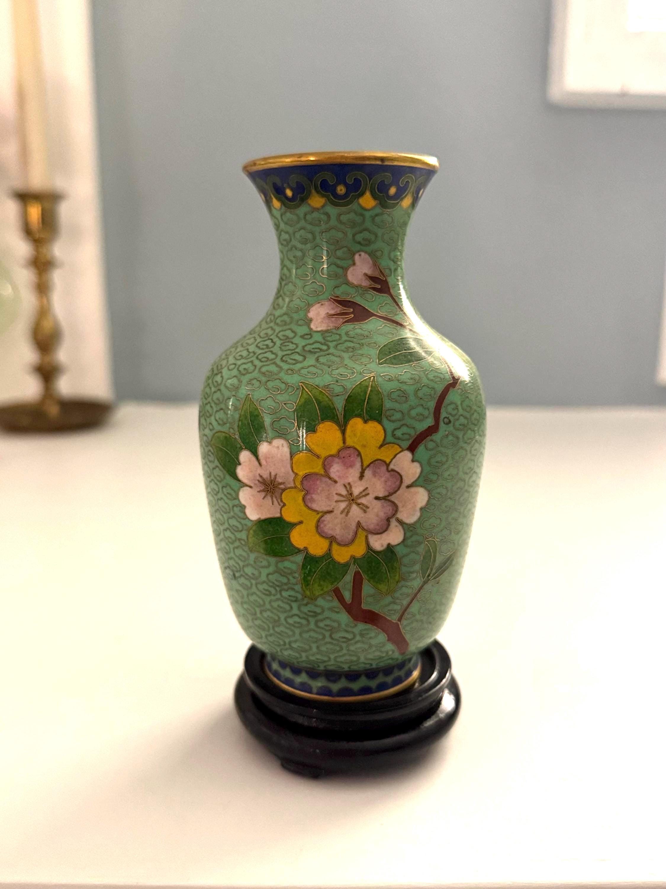 Chinese Cloisonne Vase - Etsy