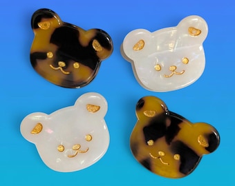 Kawaii Acrylic Teddy Bear Hair Claw – Cute Mini Hair Clip