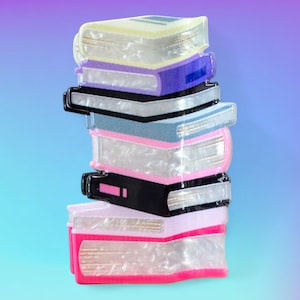 Hair Claw - Pink Stack of Books Library Gift for Reader, Teacher, Librarian Fun Conversation Piece Acrylic Hair Clip.