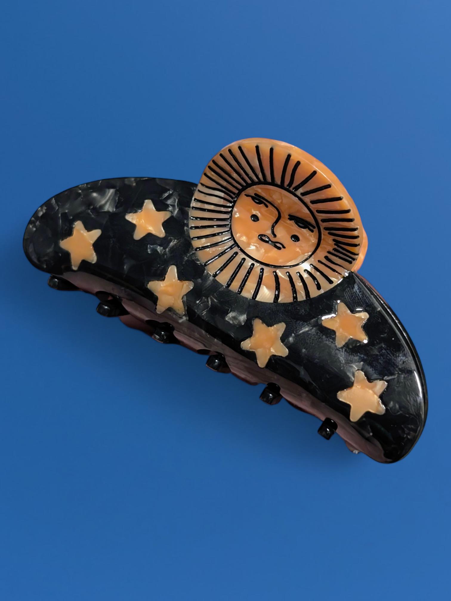 Celestial Sun and Stars Hair Claw – Acrylic Hair Clip - Etsy