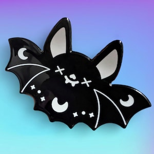 Hair Claw - Black Bat Celestial Halloween Spooky Fun Statement Piece Acrylic Hair Clip.