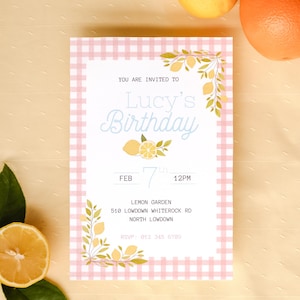 Citrus Editable Invitation, Lemon Birthday Invite, Fruit Bridal Shower, Citrus Theme Baby Shower, Fruits Summer Dinner