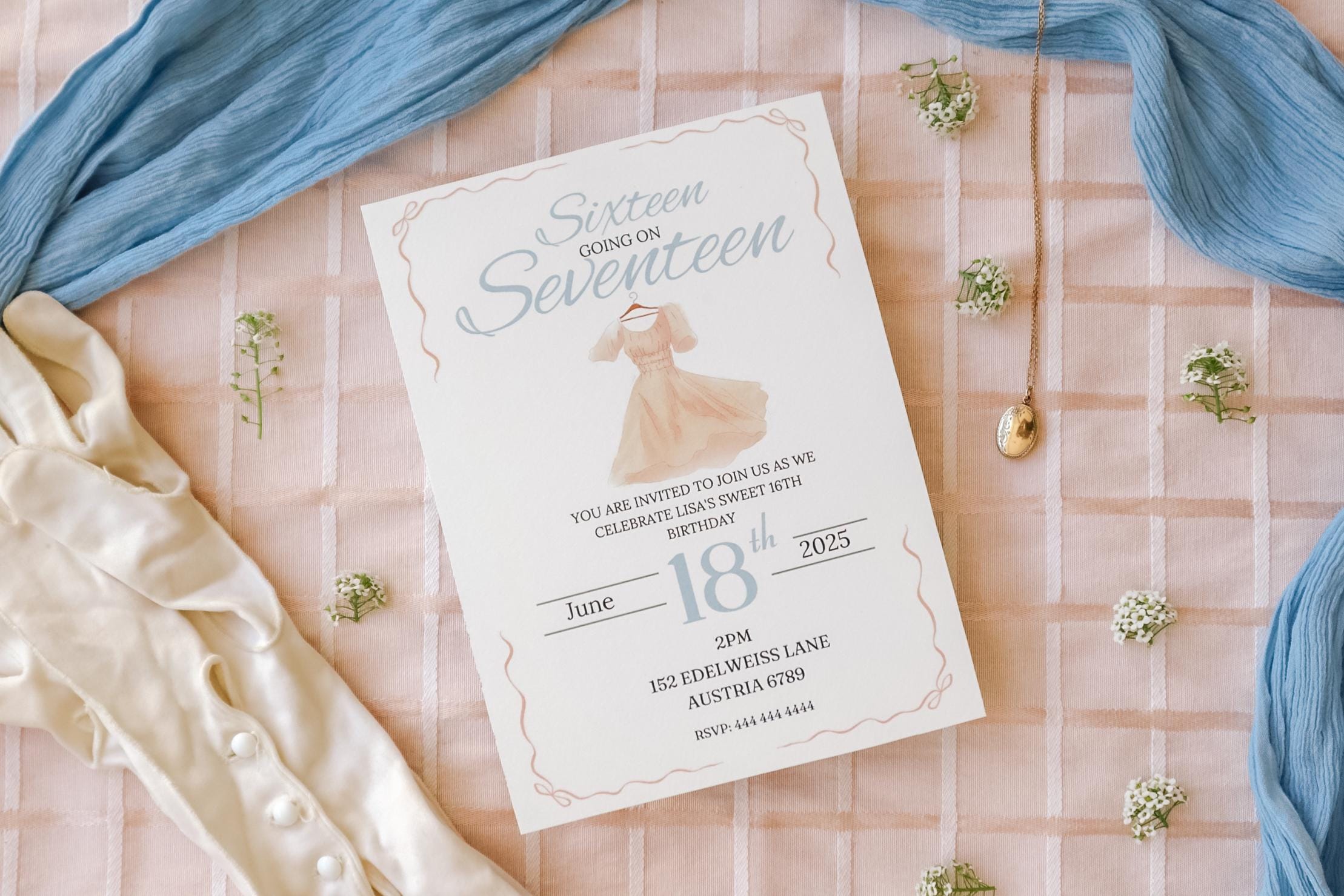17th Birthday Sound of Music Editable Invitation, Sixteen Going on