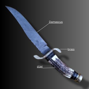 Hunting knife| Bowie Knife| Handmade Damascus Knife| wedding gift.