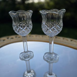 Home Interiors HOMCO Candle Holders Tulip Votive Scallop Stem Foot Set Of 2