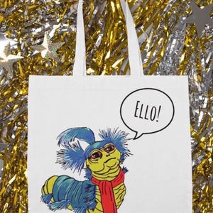 Labyrinth worm cotton tote bag